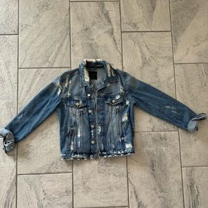 Zara distressed denim jacket in S